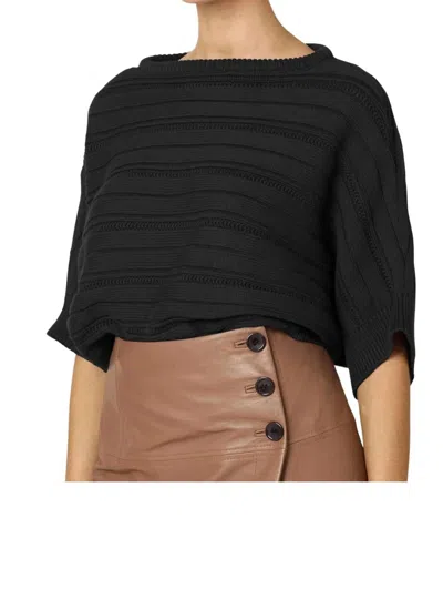 Cleobella Caro Boat Neck Elbow Sleeve Sweater In Black