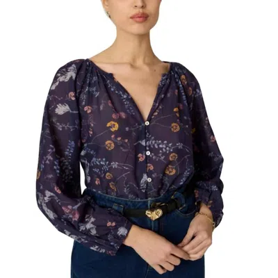 Cleobella Catherine Floral Blouse In Viviana In Purple