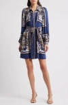 Cleobella Charisma Long Sleeve Satin Minidress In Floral Anise