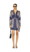 Cleobella Charisma Long Sleeve Satin Minidress In Floral Anise