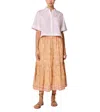 Cleobella Charlene Floral Print Organic Cotton Mulmul Maxi Skirt In Yellow