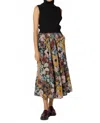 Cleobella Charlene Ankle Skirt In Foraged Violets In Black