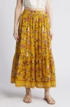 CLEOBELLA CHARLENE MIXED PRINT ORGANIC COTTON VOILE MAXI SKIRT