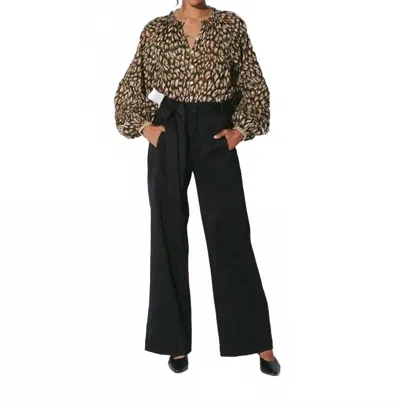 Cleobella Charlotte High-waisted Trouser Pants In Multi In Black