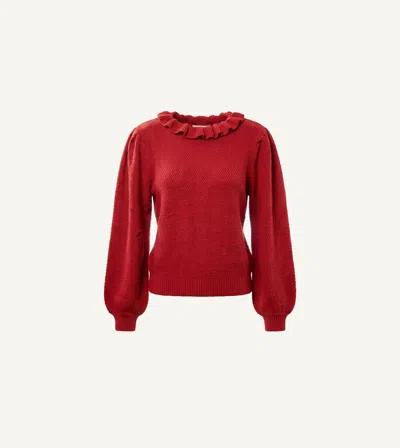 Cleobella Chayse Sweater | Savvy Red In Animal Print