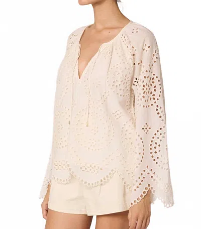 Cleobella Citali V-neck Blouse In Beige In Neutral