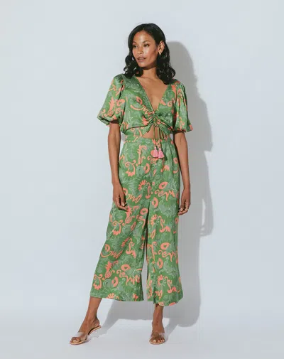 Cleobella Claire Jumpsuit Abstract Print In Green