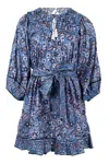 Cleobella Cora Mini Dress Paisley Print In Blue