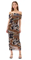 Cleobella Cordelia Off The Shoulder Maxi Dress In Smoked Clover