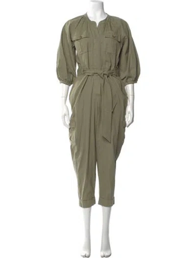 Pre-owned Cleobella Crew Neck Jumpsuit In Green