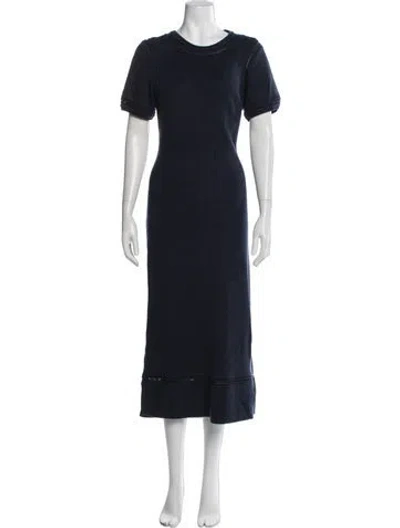 Pre-owned Cleobella Crew Neck Long Dress In Blue
