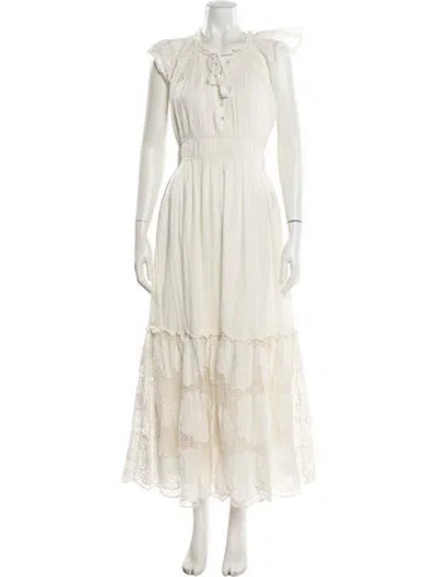 Pre-owned Cleobella Crew Neck Long Dress In Neutral