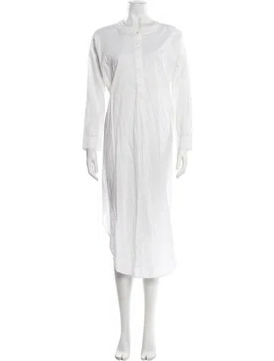 Pre-owned Cleobella Crew Neck Midi Length Dress In White