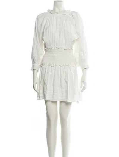 Pre-owned Cleobella Crew Neck Mini Dress In White
