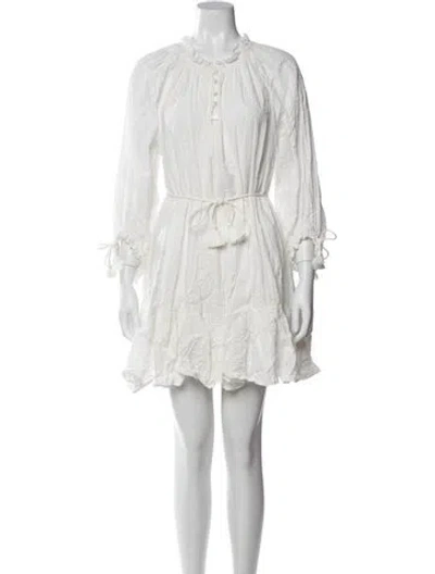 Pre-owned Cleobella Crew Neck Mini Dress In White