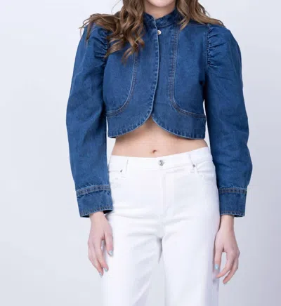 Cleobella Damien Denim Jacket In Medium Wash In Blue