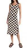 Cleobella Danika Crochet Ankle Dress In Black/white In Multi