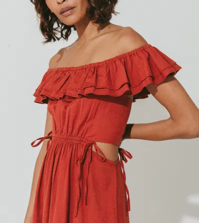 Cleobella Daria Midi Dress In Red