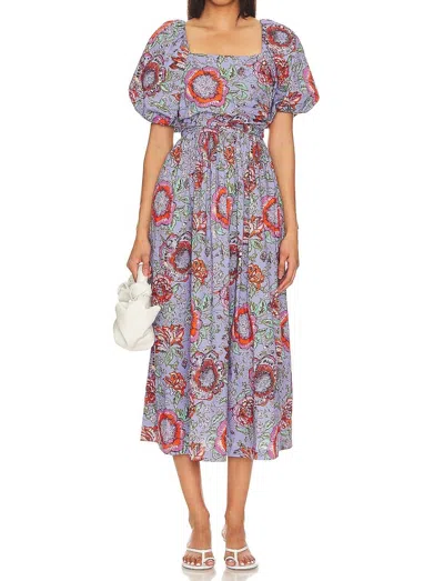 Cleobella Darlene Floral Organic Cotton Poplin Midi Dress In Manika Print