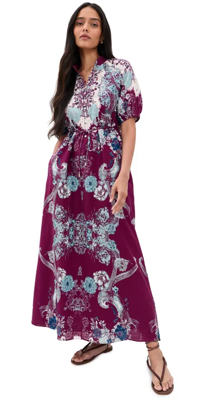 Cleobella Dulcinea Ankle Dress Seraphine Print In Purple