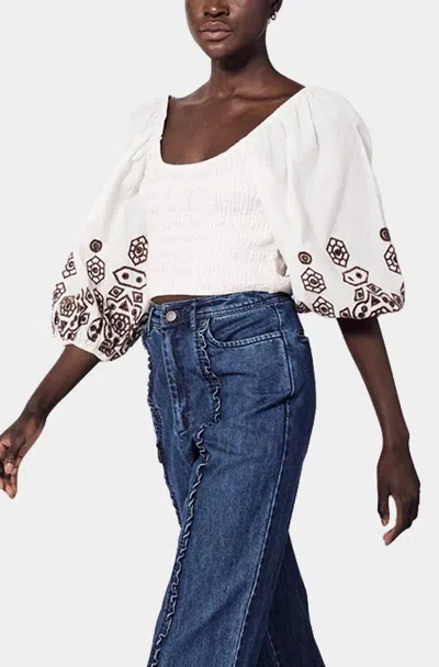Cleobella Edie Blouse In Ivory In Multi