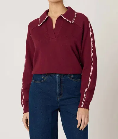 Cleobella Ell Stitch Sweater In Burgundy