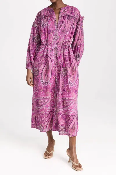 Cleobella Ellen Ankle Dress In Caymen Paisley Pink In Multi