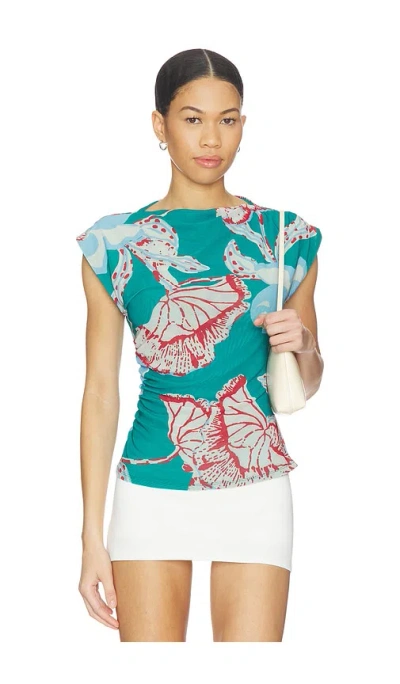 Cleobella Ellie Top In La Rouge North Sea Print