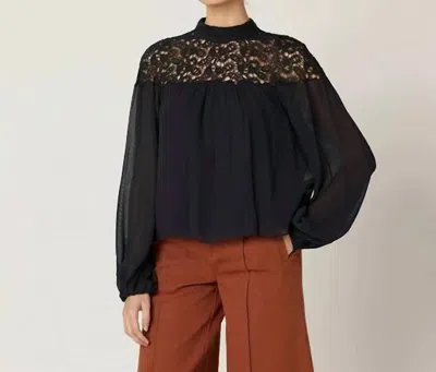 Cleobella Eloise Lace Long Sleeve Blouse In Black