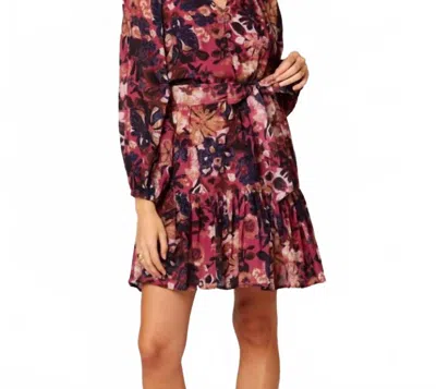 Cleobella Elvia Mini Dress In Bergamo Print In Burgundy