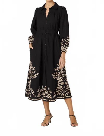 Cleobella Elyse Midi Dress In Black Ivory