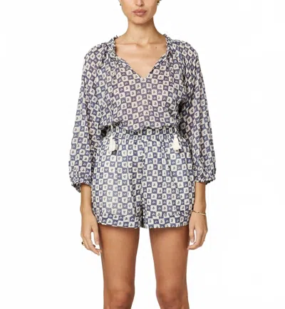 Cleobella Erica Blouse In Piazze Check In Blue