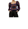Cleobella Elizabeth Top In Venezia Print In Black