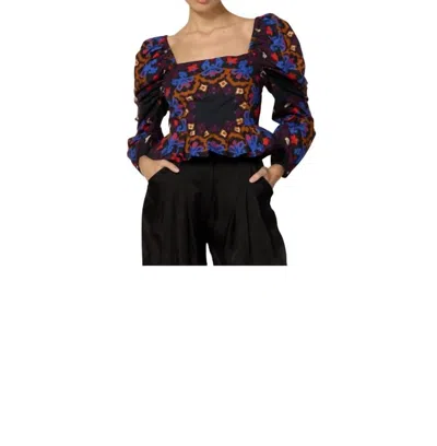 Cleobella Esmeralda Top In Venezia Print In Black