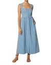 Cleobella Esther Ankle Dress In Dusty Blue In Blue