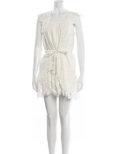 Pre-owned Cleobella Eyelet Mini Dress In White