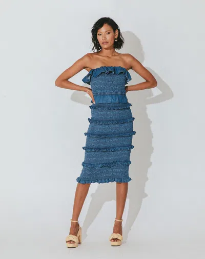 Cleobella Ezra Midi Dress | Classic Blue