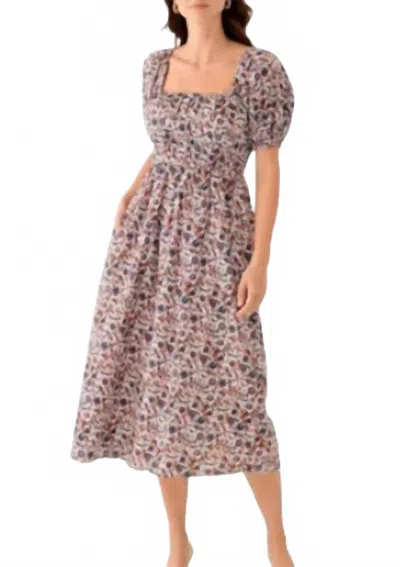 Cleobella Faye Midi Dress In Bellucci Print In Purple