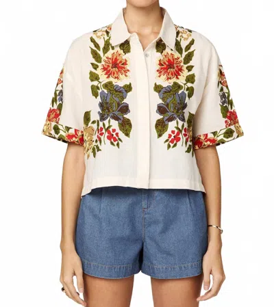 CLEOBELLA FELICITY JULIET PRINT BLOUSE IN WHITE