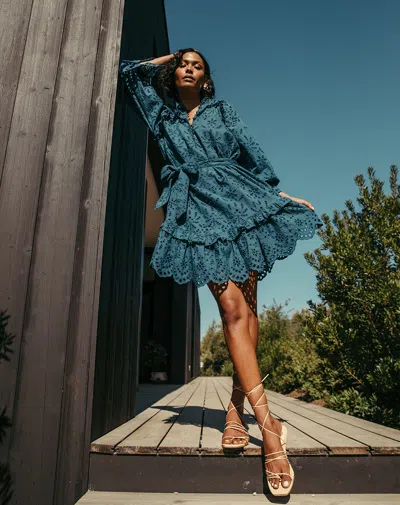 Cleobella Fiona Mini Dress In Blue