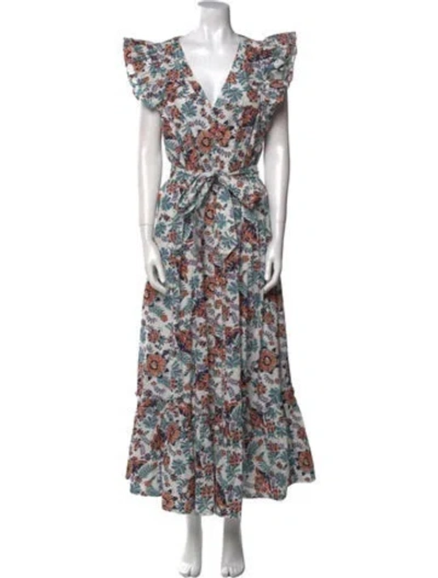 Pre-owned Cleobella Floral Print Long Dress In Multi