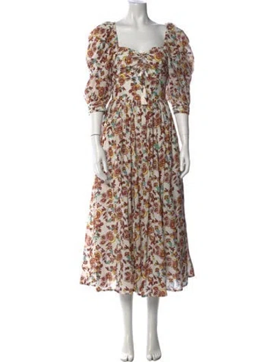 Pre-owned Cleobella Floral Print Long Dress In Multi