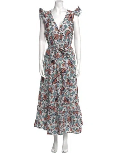 Pre-owned Cleobella Floral Print Long Dress In Multi