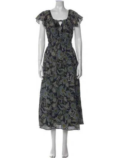 Pre-owned Cleobella Floral Print Long Dress In Multi