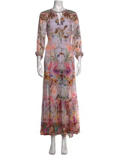 Pre-owned Cleobella Floral Print Long Dress In Multicolor