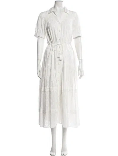 Pre-owned Cleobella Floral Print Long Dress In White