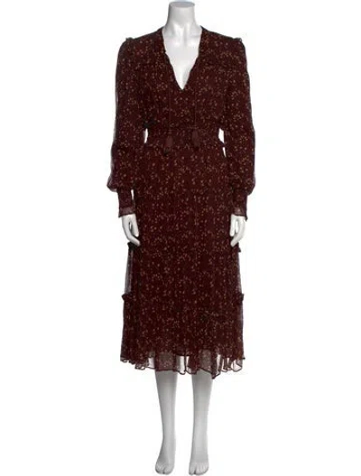 Pre-owned Cleobella Floral Print Midi Length Dress In Multi