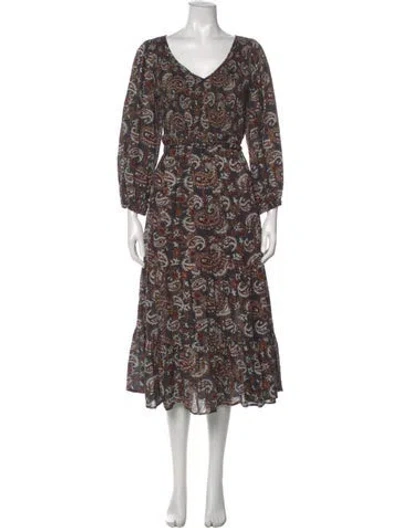 Pre-owned Cleobella Floral Print Midi Length Dress In Multi
