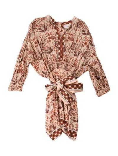 Pre-owned Cleobella Floral Print Midi Length Dress In Multi