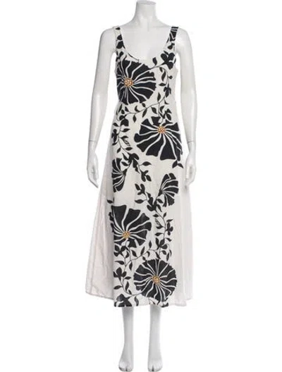 Pre-owned Cleobella Floral Print Midi Length Dress In Multicolor